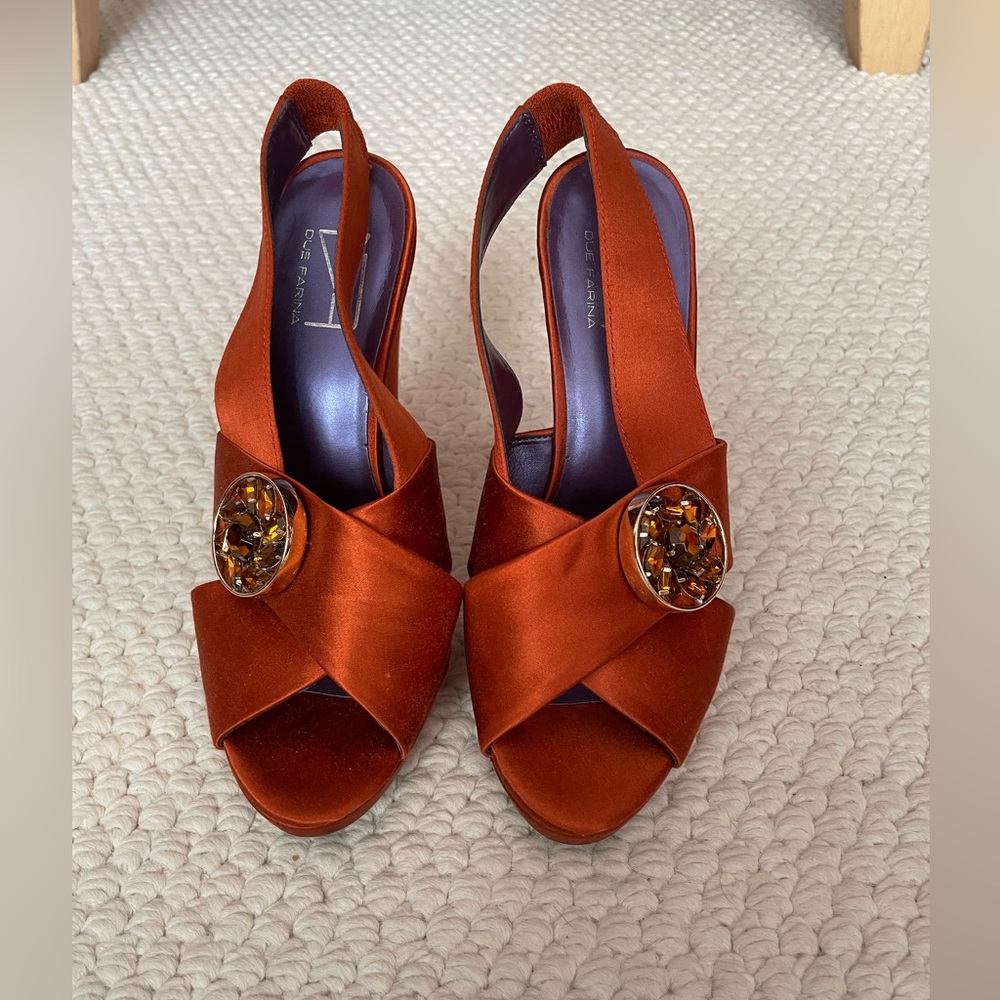 Due Farina Anthropologie amber Slingback sandals